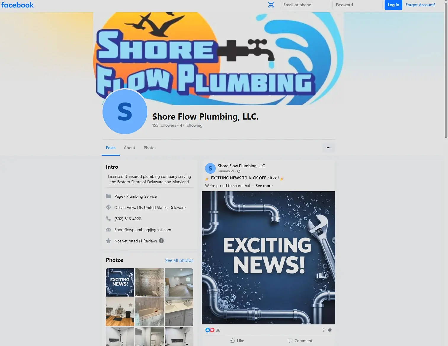 Shore Flow Plumbing - Plumbing contractor current website hero preview